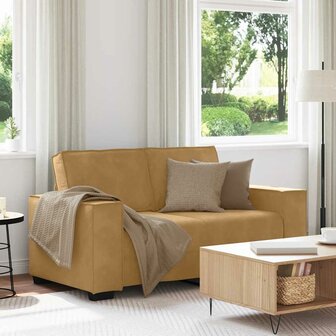Tweezitsbank 120 cm fluweel bruin 1