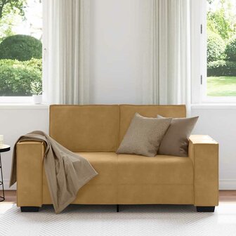 Tweezitsbank 120 cm fluweel bruin 3