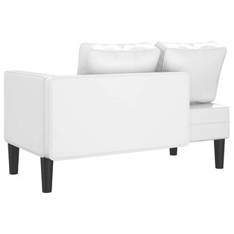 Chaise longue met kussens kunstleer wit 5