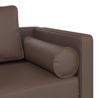 Chaise longue met kussens kunstleer bruin 6