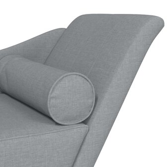 Chaise longue met kussens stof lichtgrijs 6