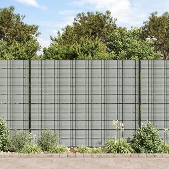 Tuinschermen 10 st 252,5x19 m PVC steengrijs 1