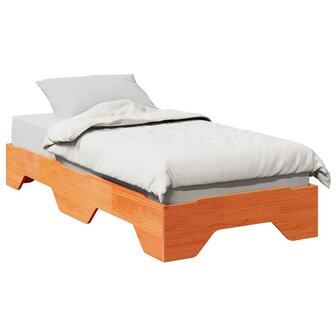 Bedframe zonder matras stapelbaar wasbruin 90x190 cm hout 1