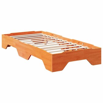 Bedframe zonder matras stapelbaar wasbruin 90x190 cm hout 7