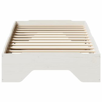 Bedframe zonder matras stapelbaar 75x190 cm massief hout wit 5