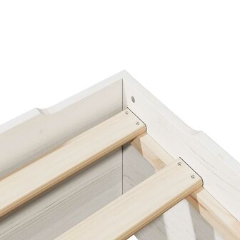 Bedframe zonder matras stapelbaar 75x190 cm massief hout wit 9