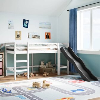 Kinderhoogslaper zonder matras massief grenenhout wit 80x200 cm 1