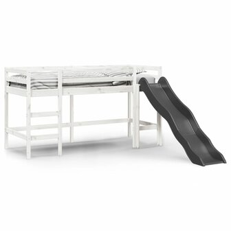 Kinderhoogslaper zonder matras massief grenenhout wit 80x200 cm 2