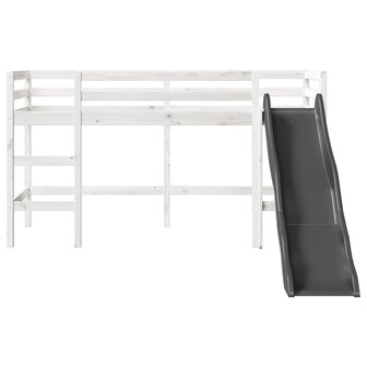 Kinderhoogslaper zonder matras massief grenenhout wit 80x200 cm 5