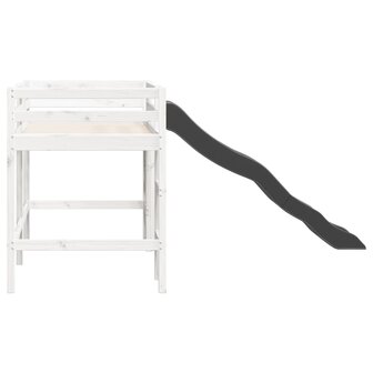 Kinderhoogslaper zonder matras massief grenenhout wit 80x200 cm 6