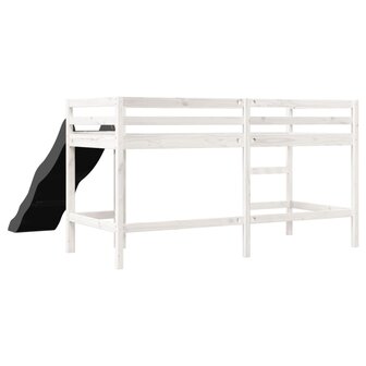 Kinderhoogslaper zonder matras massief grenenhout wit 80x200 cm 7