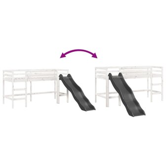 Kinderhoogslaper zonder matras massief grenenhout wit 80x200 cm 8