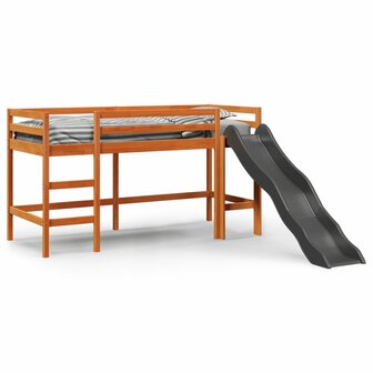 Kinderhoogslaper zonder matras grenenhout wasbruin 90x200 cm 2