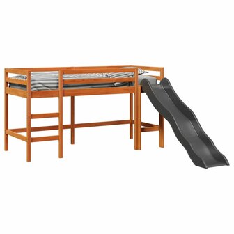 Kinderhoogslaper zonder matras grenenhout wasbruin 90x200 cm 4