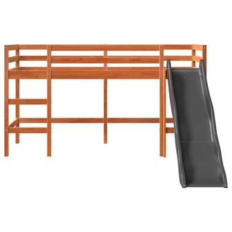 Kinderhoogslaper zonder matras grenenhout wasbruin 90x200 cm 5