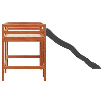 Kinderhoogslaper zonder matras grenenhout wasbruin 90x200 cm 6