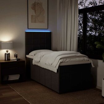 Boxspring met matras stof donkerbruin 90x200 cm 4