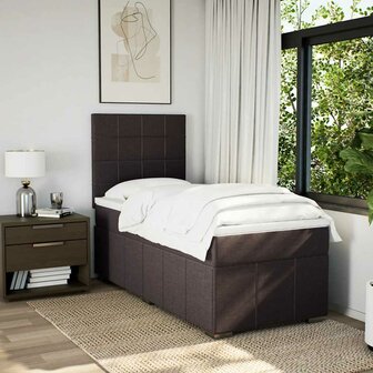Boxspring met matras stof donkerbruin 90x200 cm 5