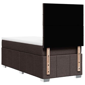 Boxspring met matras stof donkerbruin 90x200 cm 8