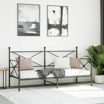 Slaapbank zonder matras 90x200 cm staal zwart 3