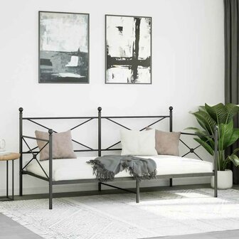 Slaapbank zonder matras 107x203 cm staal zwart 3