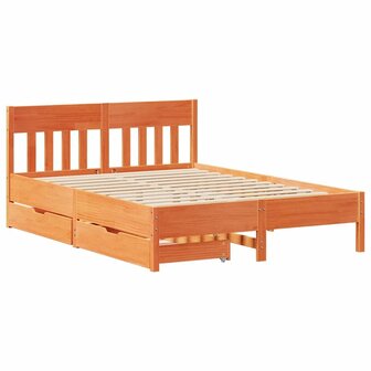 Bed met matras massief grenenhout wasbruin 140x190 cm 3