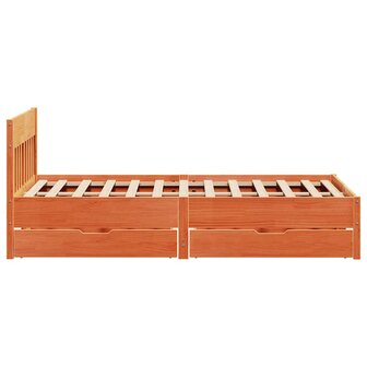 Bed met matras massief grenenhout wasbruin 140x190 cm 7