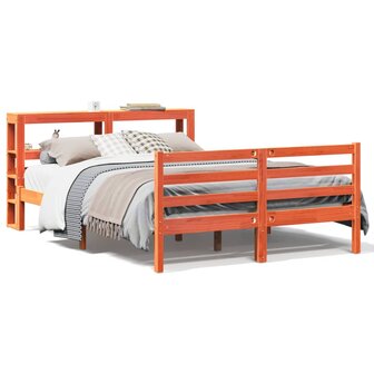 Bed met matras massief grenenhout wasbruin 140x190 cm 2
