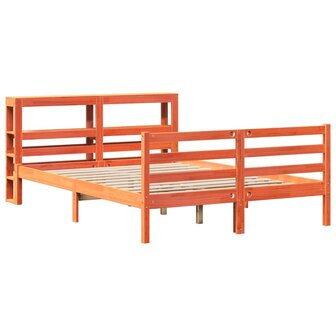 Bed met matras massief grenenhout wasbruin 140x190 cm 3