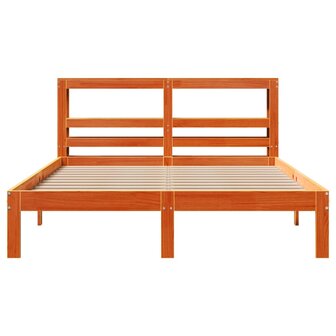 Bed met matras massief grenenhout wasbruin 140x190 cm 4