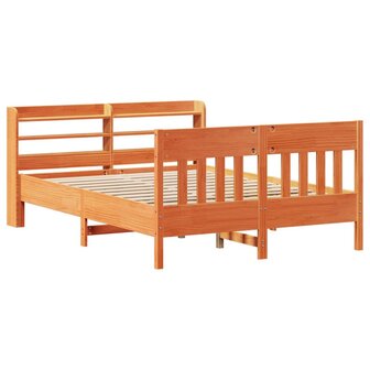 Bed met matras massief grenenhout wasbruin 140x190 cm 3