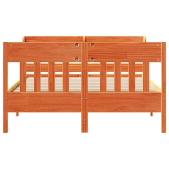 Bed met matras massief grenenhout wasbruin 140x190 cm 4