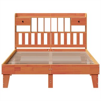 Bed met matras massief grenenhout wasbruin 140x190 cm 4