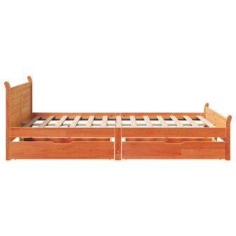 Bed met matras massief grenenhout wasbruin 140x190 cm 7