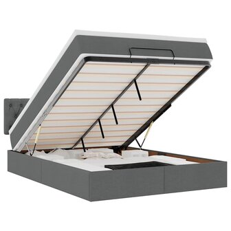 Bed met matras 140x200 cm stof donkergrijs 2