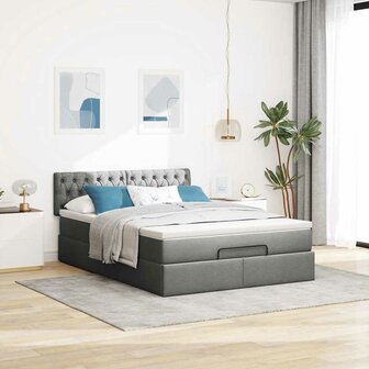 Bed met matras 140x200 cm stof donkergrijs 3