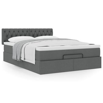Bed met matras 140x200 cm stof donkergrijs 4