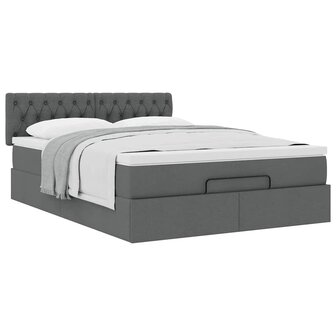 Bed met matras 140x200 cm stof donkergrijs 5
