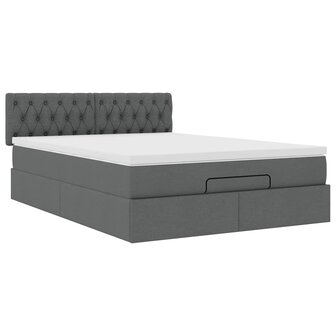 Bed met matras 140x200 cm stof donkergrijs 6