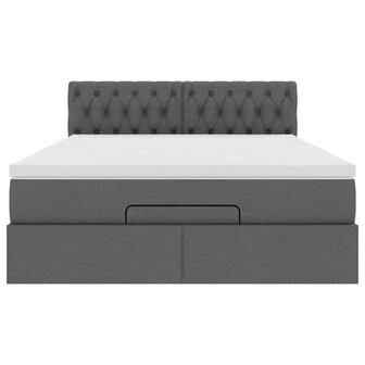 Bed met matras 140x200 cm stof donkergrijs 7