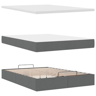 Bed met matras 140x200 cm stof donkergrijs 8