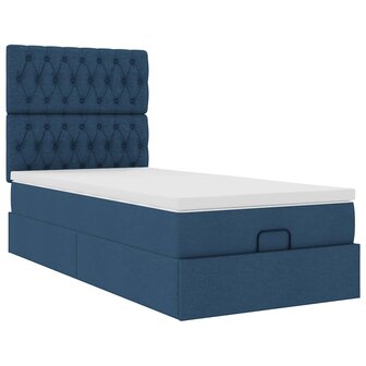 Bed met matras 90x200 cm stof blauw 6
