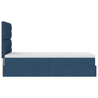 Bed met matras 90x200 cm stof blauw 9