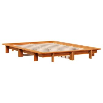 Bed met matras massief grenenhout wasbruin 140x190 cm 3