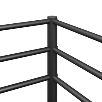 Stapelbed zonder matras 90x190 cm staal zwart 9
