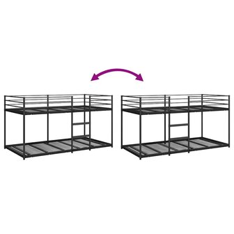 Stapelbed zonder matras 107x203 cm staal zwart 8