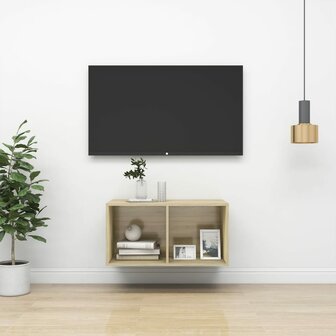 Tv-wandmeubel 37x37x72 cm bewerkt hout sonoma eikenkleurig 1