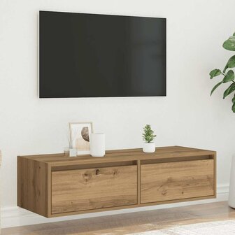 Tv-meubel met LED-verlichting 100X35,5x25 cm artisanaal eiken 4