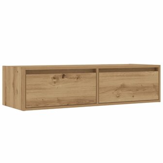 Tv-meubel met LED-verlichting 100X35,5x25 cm artisanaal eiken 6