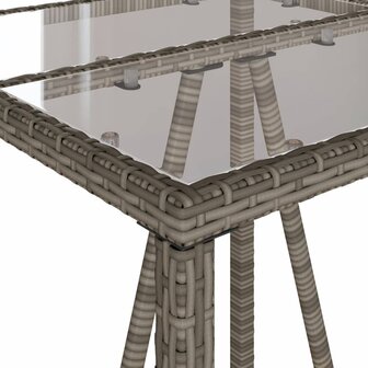3-delige Tuinbarset met kussens poly rattan grijs 7